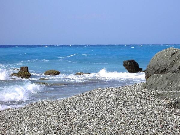 Meer und Kieselstr�nde an der Nordspitze von Rhodos