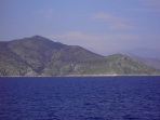 Auf der F�hre von Symi nach Rhodos, querab die Halbinsel Loryma (Bozburun)